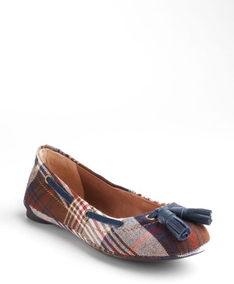 plaid ballet flats