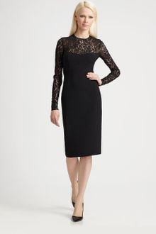 Michael Kors Lace Illusion Dress - Lyst