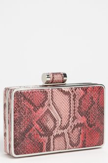 Sondra Roberts Snake Print Box Clutch - Lyst