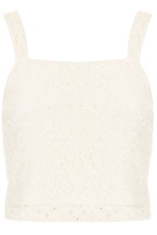 Topshop Pinny Lace Crop Top - Lyst