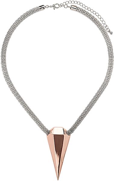 Topshop Spike Mesh Necklace in Silver (mixed metal) - Lyst