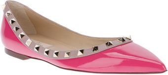Valentino Studded Ballerina Pump - Lyst