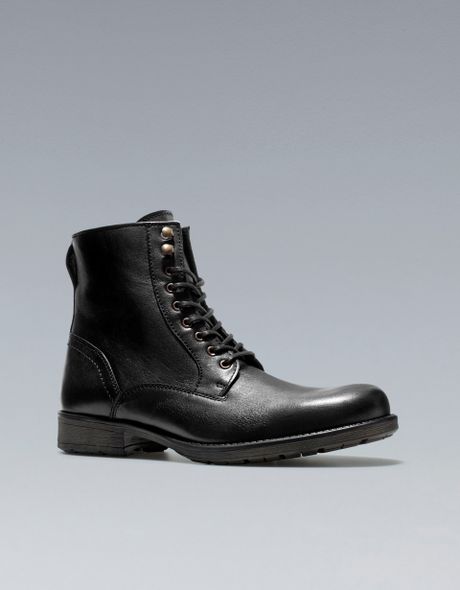 Zara Laceup Boots in Black for Men