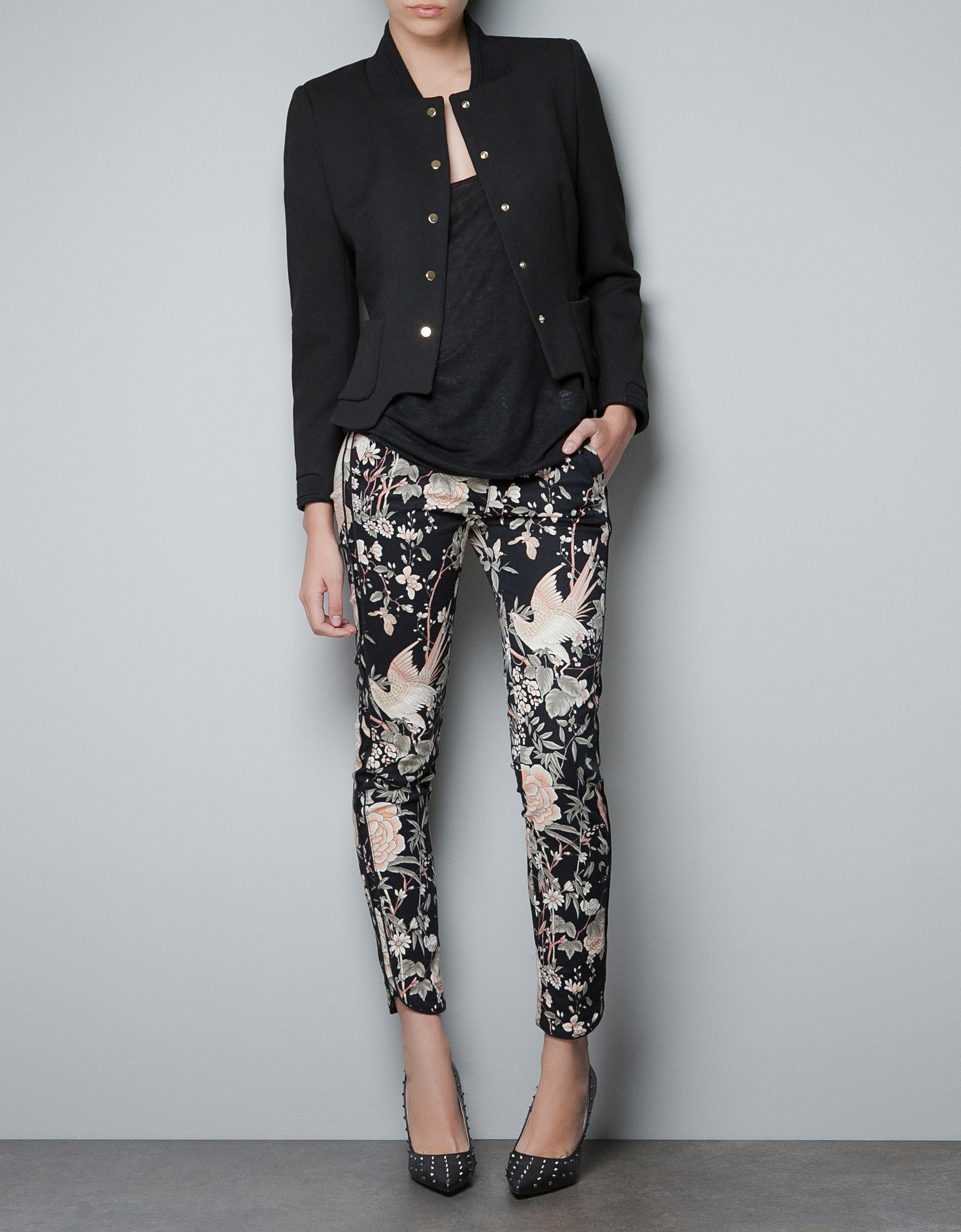 Zara Military Style Jacket in Black Lyst