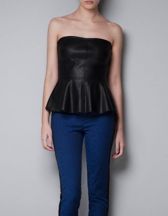 Zara Peplum Top - Lyst