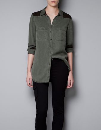 Zara Combined Shirt - Lyst