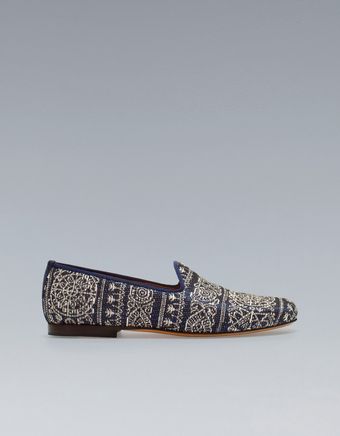 Zara Fantasy Velvet Moccasin - Lyst