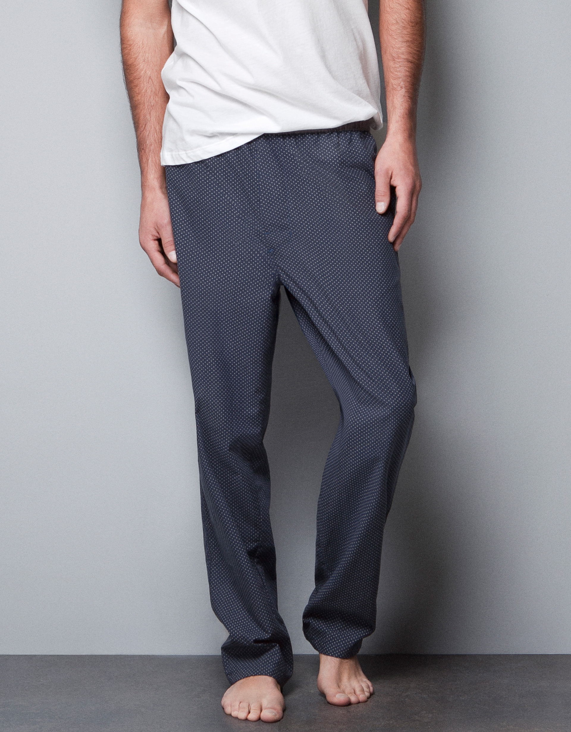 Zara Polka Dot Relaxed Pants in Blue for Men (navy) | Lyst