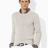 Ralph Lauren Long Sleeved Cashmere Cableknit Crewneck Sweater in Gray for Men (light grey) - Lyst