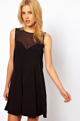 ASOS Collection Swing Playsuit with Sheer Panels