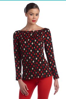 Catherine Malandrino Long-sleeved Printed Blouse - Lyst