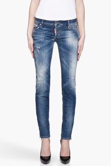 DSquared2 Faded Indigo Fluorescent and Paint Super Slim Jeans - Lyst