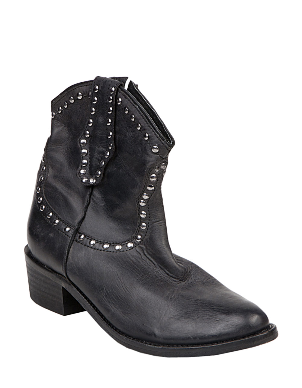 steve madden ozzy leather stud trim booties
