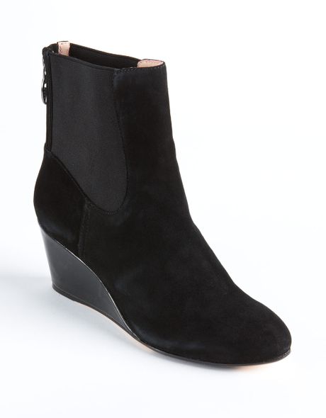 Black Suede Wedge Boots Sale