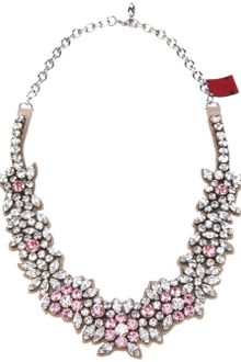 Valentino Cut Glass Floral Necklace - Lyst