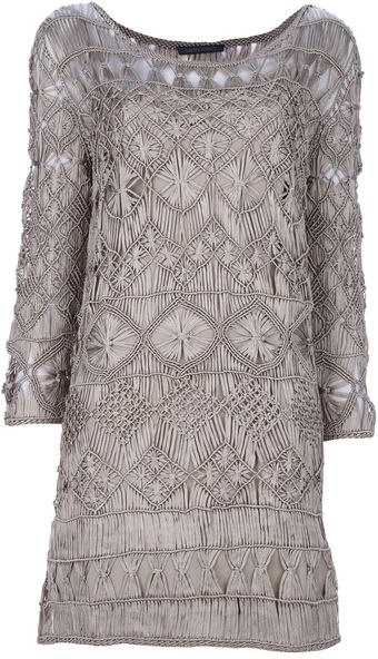 Alberta Ferretti Knit Long Sleeve Dress - Lyst