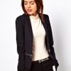 Asos Blazer in Ponte with Zips in Blue (navy) - Lyst