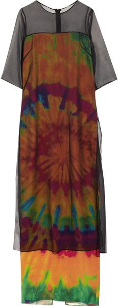 Lulu & Co Natascha Stolle Printed Silk-Blend and Chiffon Dress - Lyst