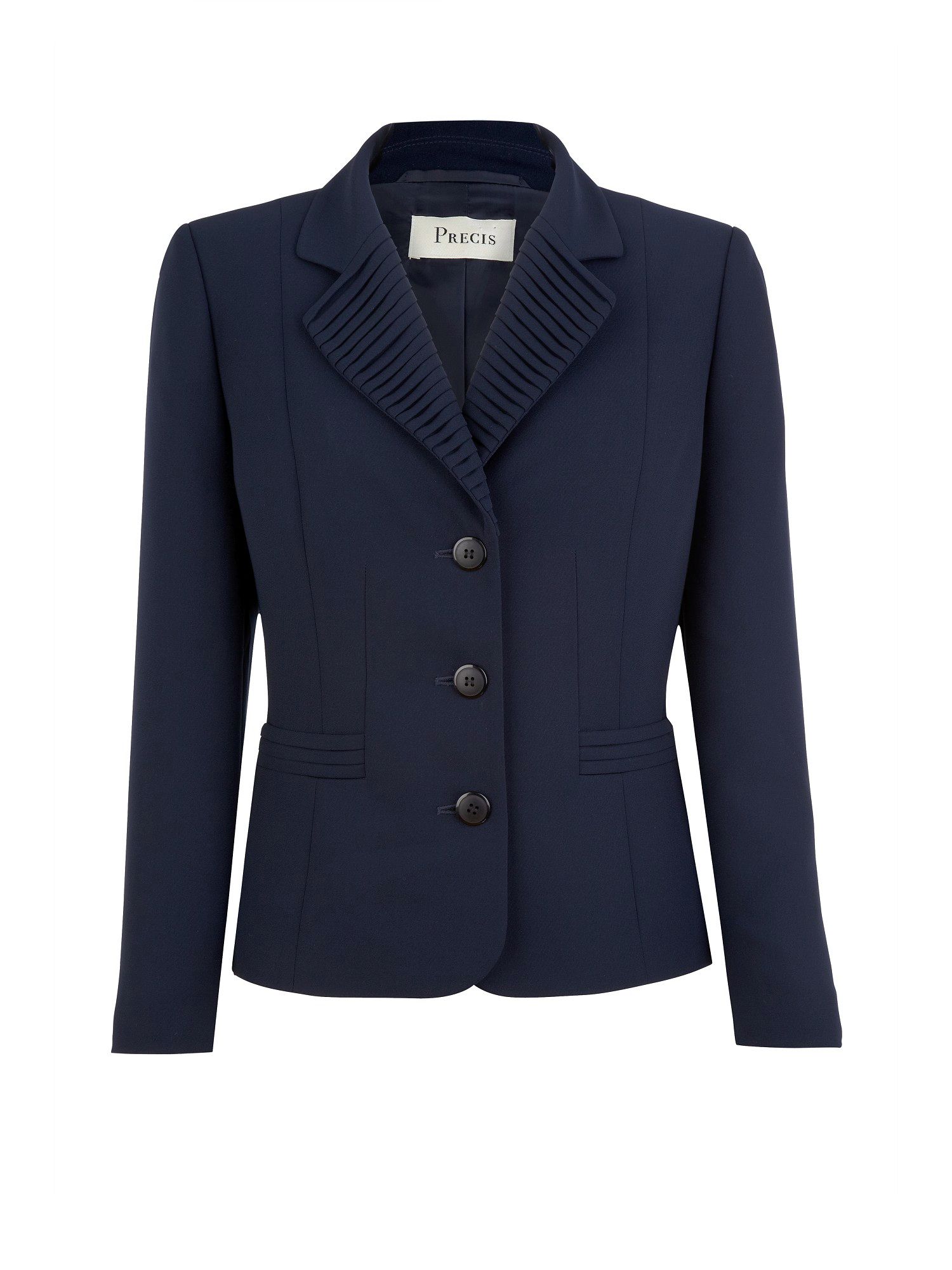 Precis Petite Navy Pleated Collar Jacket in Blue (navy) Lyst