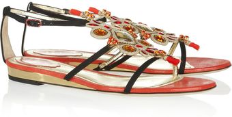 Rene Caovilla Swarovski Crystal embellished Crepe Sandals - Lyst