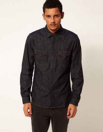 Replay Shirt Denim Western Rinsewash - Lyst