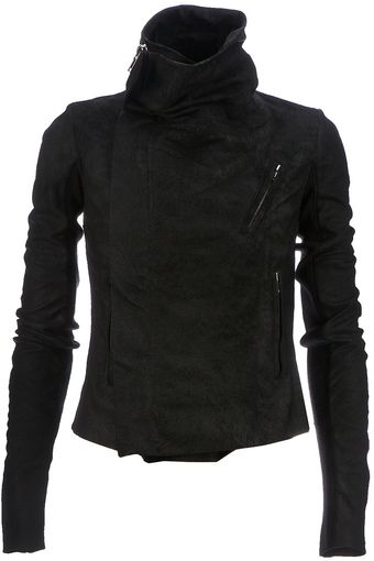 Rick Owens Distressed Biker Jacket - Lyst