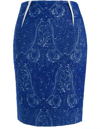 Yigal Azrouel Paisley Jacquard Skirt - Lyst