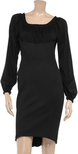 Zac Posen Crepe and Stretch-Twill Dress - Lyst