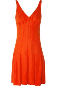 Zac Posen Pleated Crepe Dress - Lyst