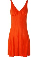 Zac Posen Pleated Crepe Dress