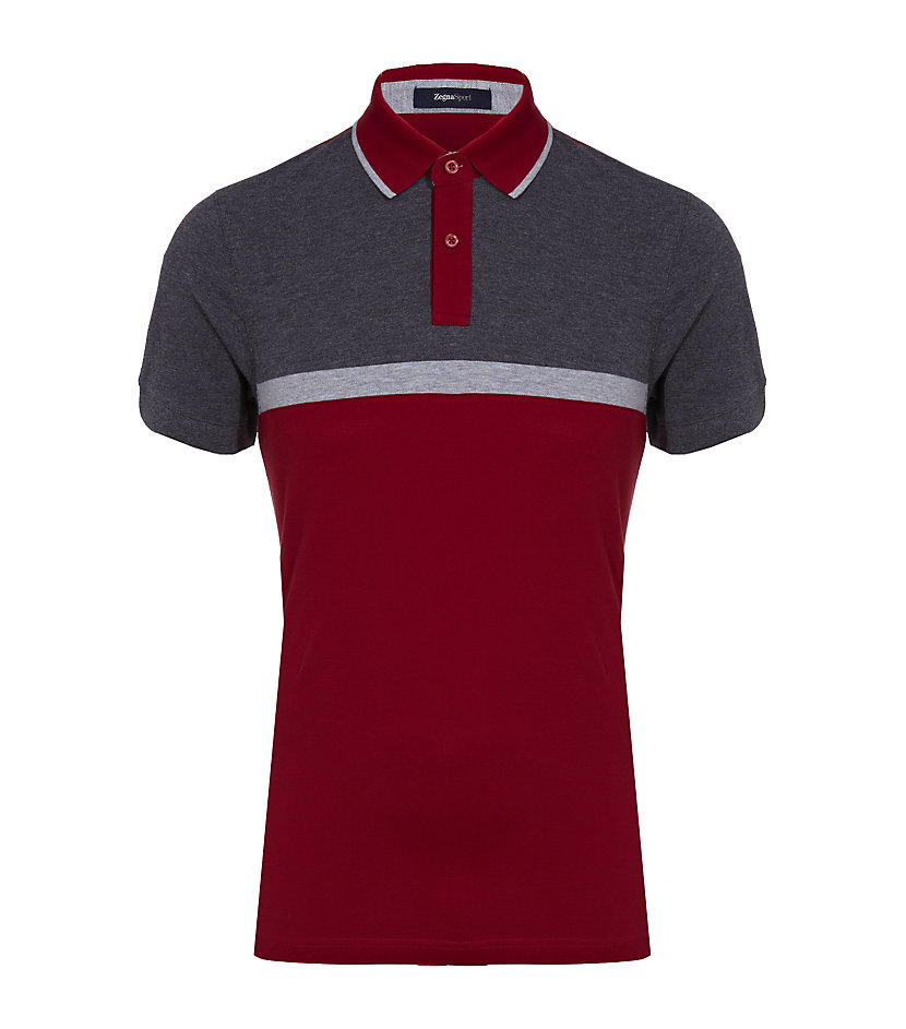 Zegna Sport Colour Block Polo Shirt in Red for Men | Lyst
