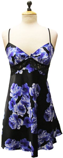 In Bloom By Jonquil Floral Print Vneck Satin Chemise - Lyst