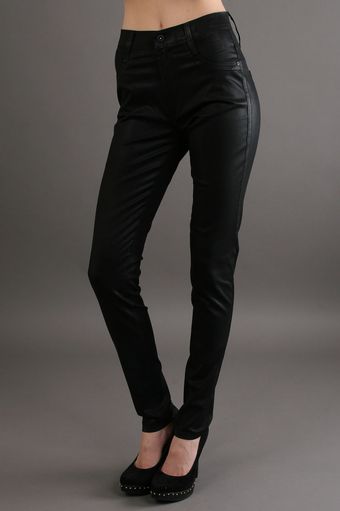 James Jeans High Class Skinny in Black Coated - Lyst