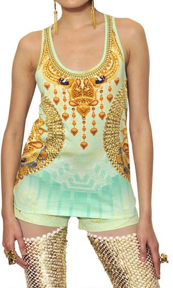 Manish Arora Printed Cotton Jersey Tank Top - Lyst