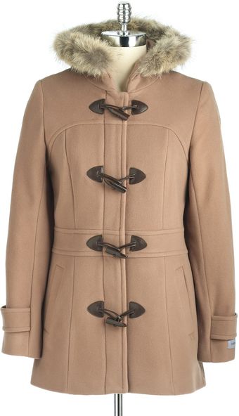 Marc New York Fur Trim Toggle Coat - Lyst