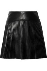 McQ by Alexander McQueen Pleated Leather Mini Skirt