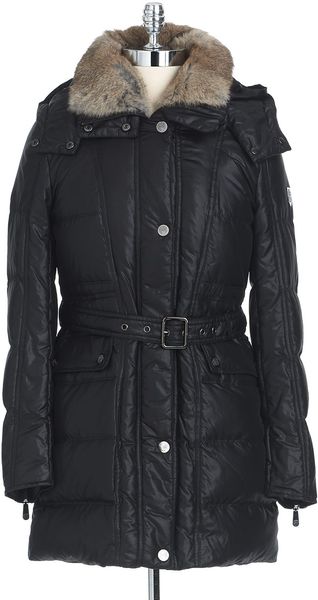 Vince Camuto Fur Collar Hooded Puffer Coat - Lyst