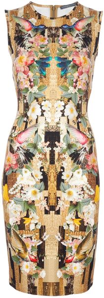 Alexander McQueen Dragonfly Print Shift Dress - Lyst