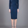 Burberry Vneck Dress in Blue (navy) - Lyst