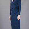 Burberry Vneck Dress in Blue (navy) - Lyst