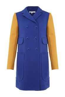 Carven Contrast Sleeve Coat - Lyst