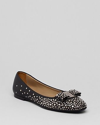 Ferragamo Studded Flats - Lyst