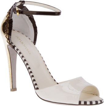 Sergio Rossi Metallic Heel Sandals - Lyst