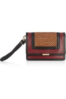 Burberry Prorsum Woven Raffia and Leather Wristlet Clutch - Lyst