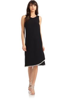 Giorgio Armani Silk Rhinestone Detail Sheath Dress - Lyst