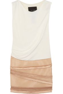 Jay Ahr Fine knit and Mesh Mini Dress - Lyst