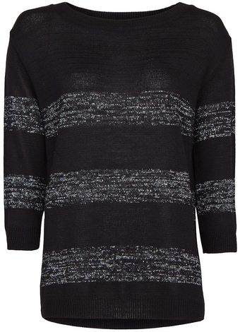 Mango Metallic Stripes Sweater - Lyst