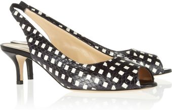 Oscar de la Renta Tipi Printed Snake Effect Leather Slingbacks - Lyst