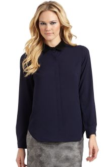 Sachin & Babi Alba Suede Collar Blouse - Lyst