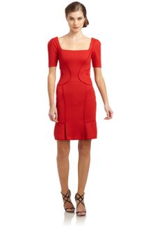 Zac Posen Bonded Square-neck Dress - Lyst
